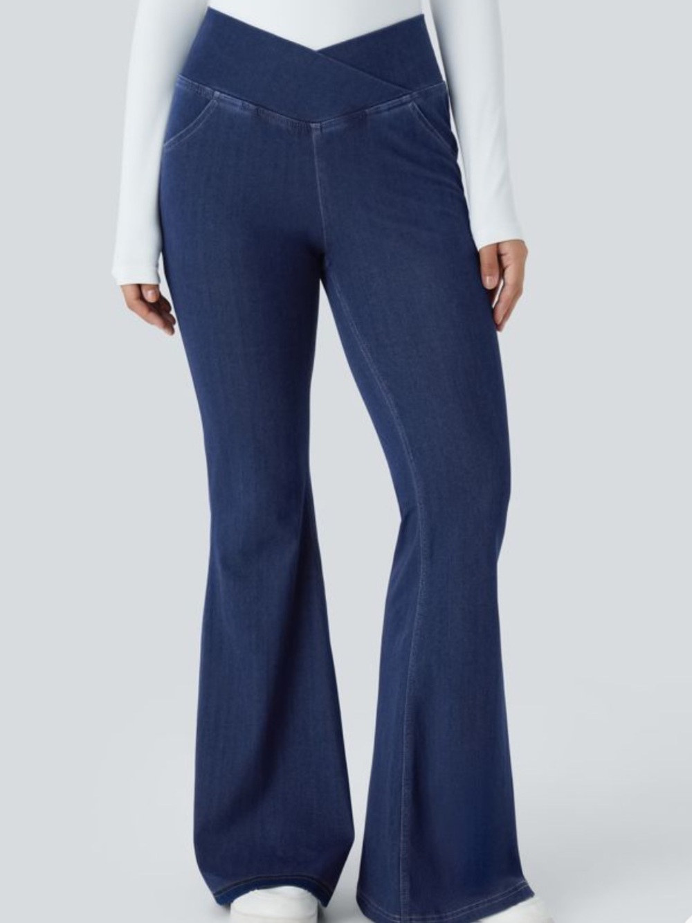 Halara Flex High Waisted Crossover Pocket Cool Touch Washed Casual NEW